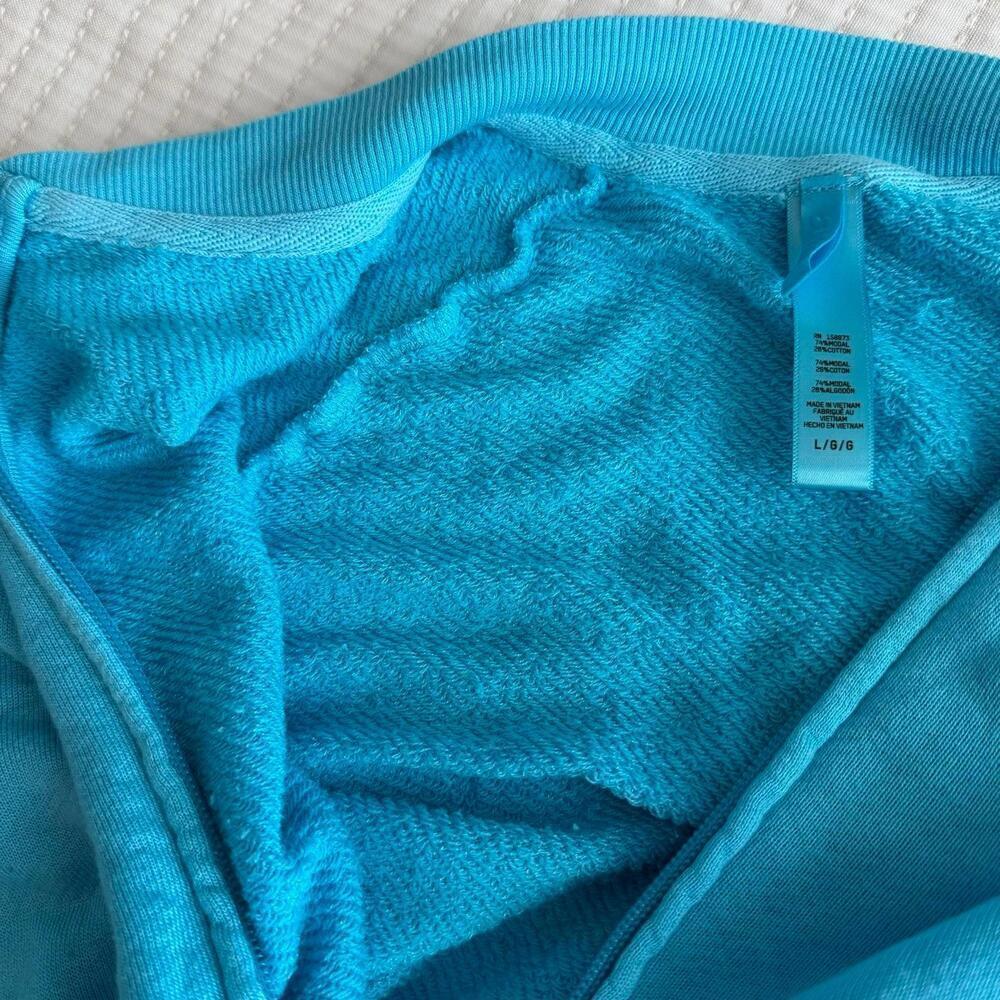 NWOT Skims French Terry Modal Zip Up Light Weight Sweatshirt Cyan Large - Picture 6 of 7